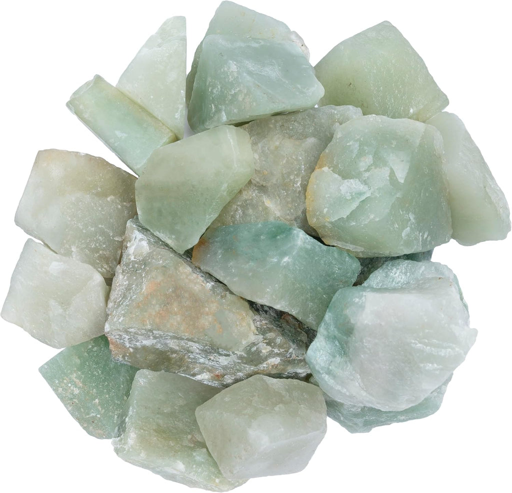 Crocon 1/4 LB Green Jade Rough Bulk Natural Stone Raw Gemstone Tumbling Cabbing Polishing Mining Chakra Balancing Reiki & Crystal Healing Good Luck Home Office Decor