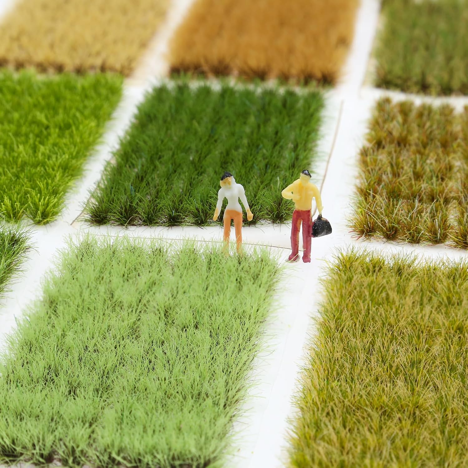104-pcs 8mm Tall Diorama-Flowers-Grass Model Grass Cluster Neon Yellow-Green Static-Grass for Model-Train-Scener Wargaming-Terrain ，Dioramas & DIY Crafts