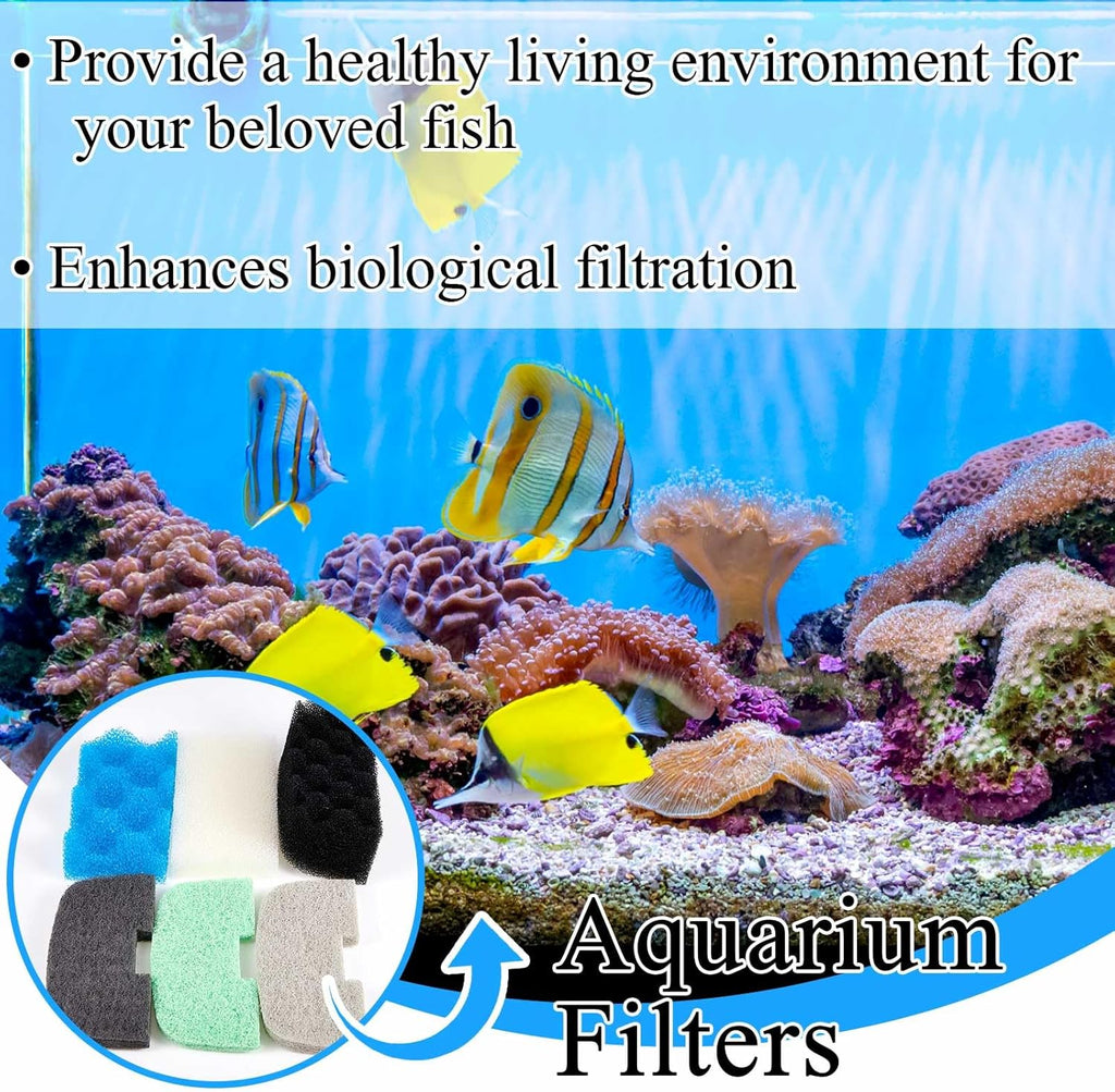 32 Pcs Aquarium Replacement Maintenance Kit Compatible with Fluval 106/107 Filter Media Including Biological Sponge, Ammonia/Phosphate/Nitrite Remover Pad, Aquarium Towel, Grease