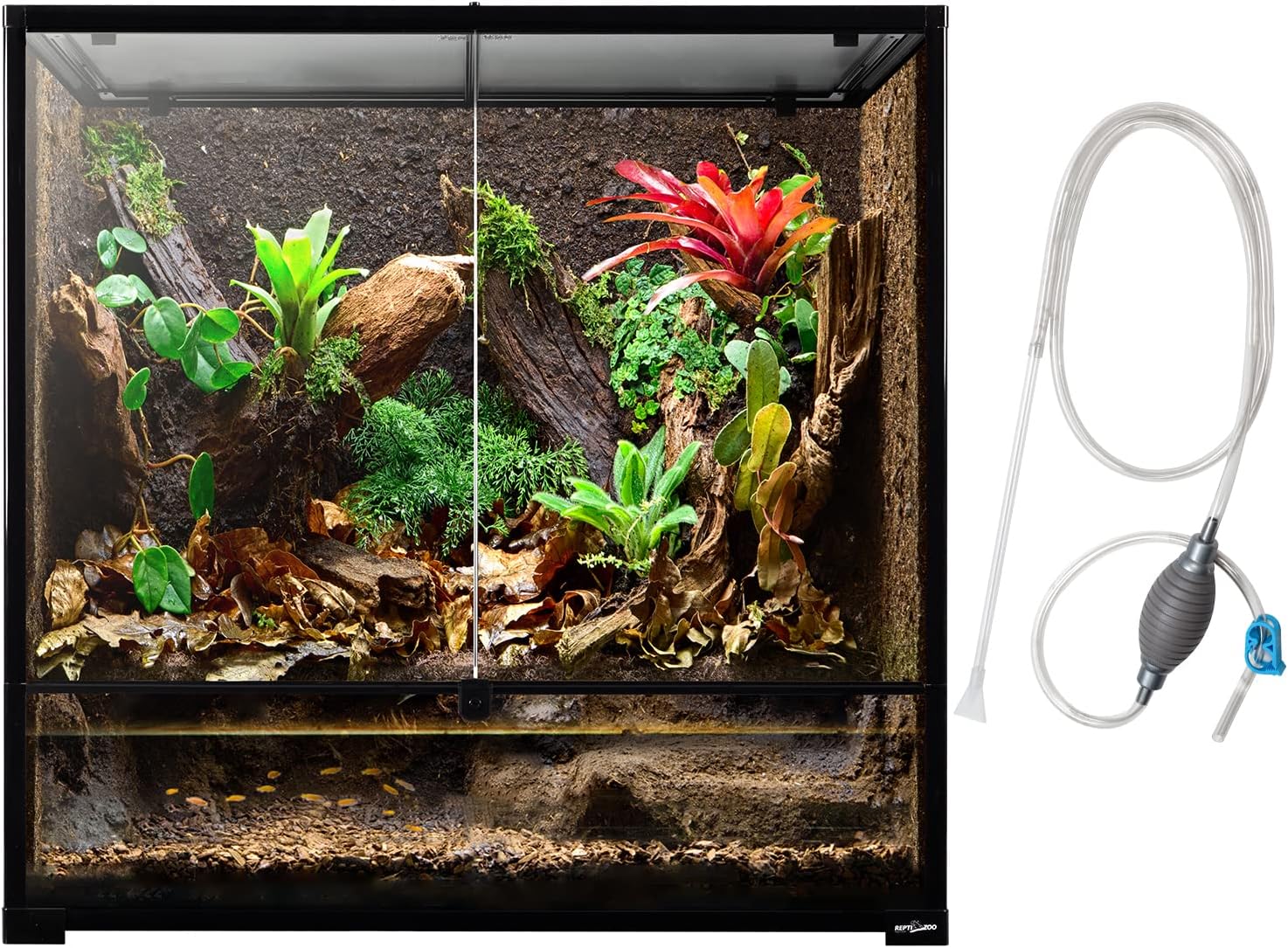 REPTI ZOO Large Reptile Paludarium Tank, Vertical Reptile Terrarium Wide & Tall Amphibian Tank with Top Screen Ventilation (36" W X 18" D X 36" H (Paludarium))