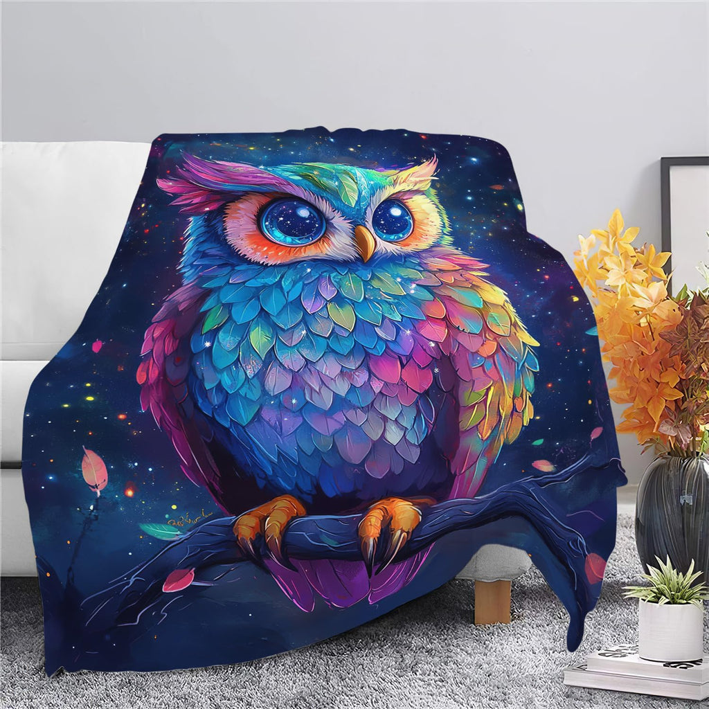 Owl Blanket Cute Owl Throw Blanket Gifts for Women Girls Men Boys Kids Adults Super Soft Cozy Plush Fluffy Fuzzy Fleece Blanket Decor 60''X80''