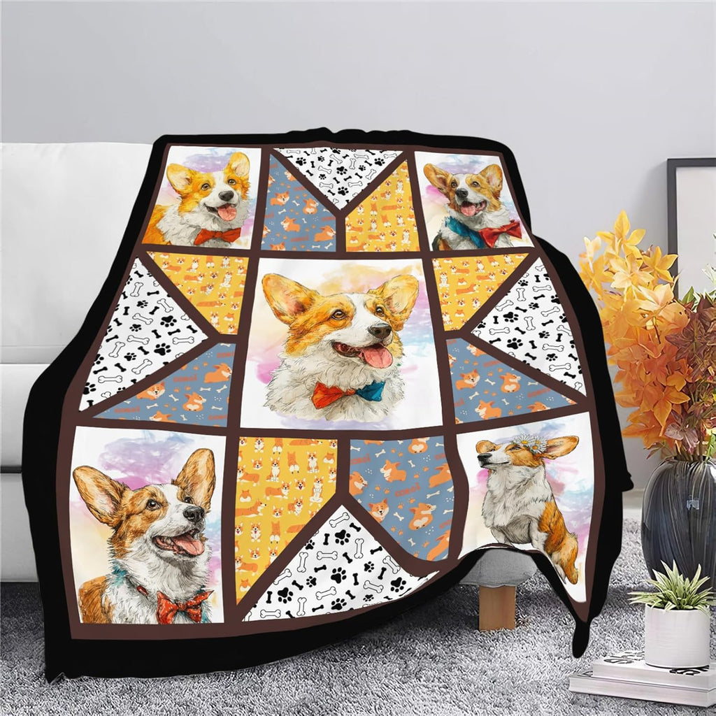 Corgi Throw Blanket Corgi Puppy Stuff Gifts for Dog Lover Kids Girls Boys Adults Women Men Soft Cozy Warm Plush Fluffy Fuzzy Fleece Blanket Decor 50''X60''