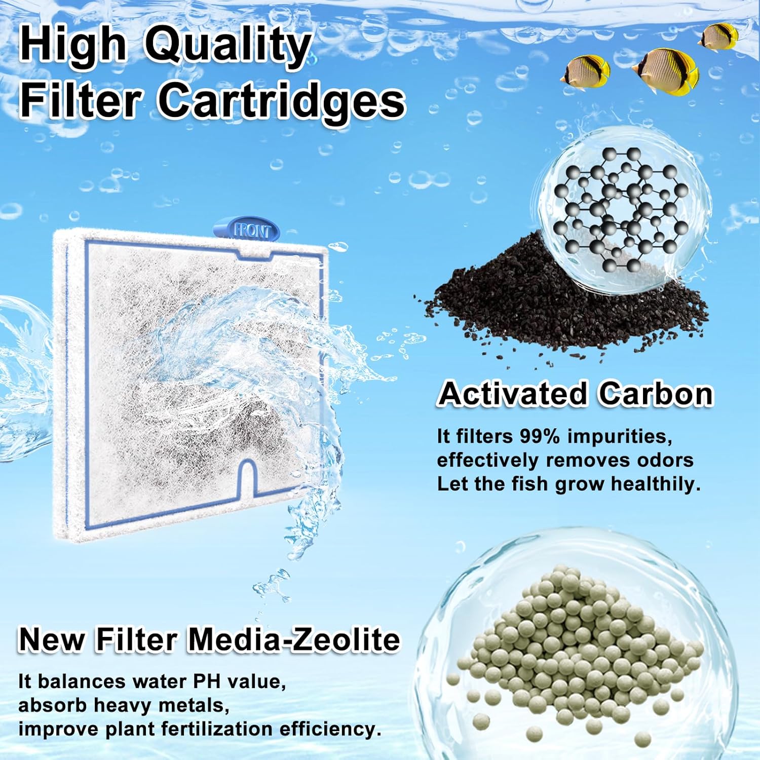 8 Pack Small Aquarium Filter Cartridges Compatible with Aqueon Replacement Filter Cartridges Compatible with Aqueon QuietFlow E Internal Power Filter Size 10 and Minibow Aquarium Filters Size 1/2.5/5