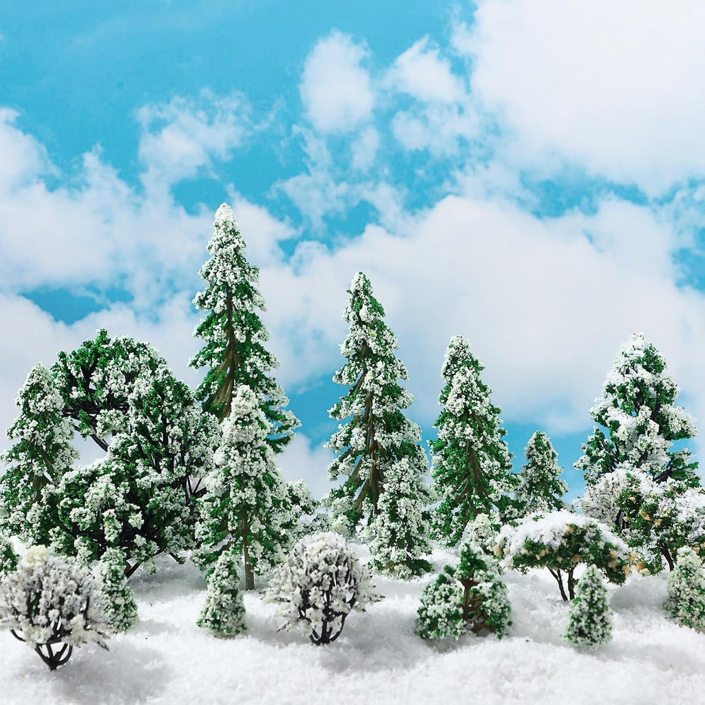 Skylety 70 Pieces Model Trees 1.2-6.3 Inch Mixed Miniature Toy Trees Diorama Supplies Fake Plants for Train Scenery Architecture DIY Crafts, Building Model Scenery Landscape Natural Green(Novel)