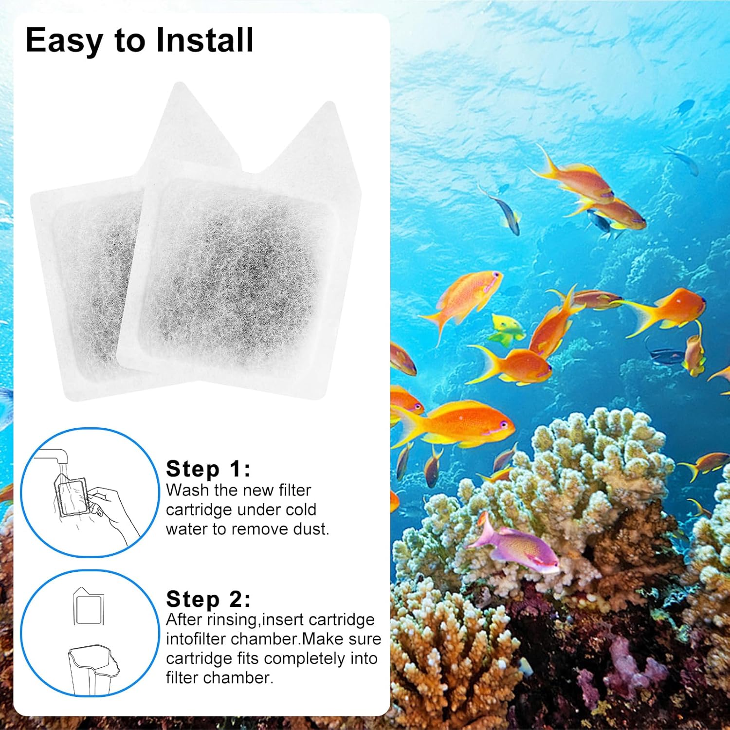 14 Pack XS Replacement Filter Cartridge for Tetra Whisper Extra Small Fish Tanks Filters, Extra Small Filter Cartridges Replacement for Aquarium Filter to 3 Gallons
