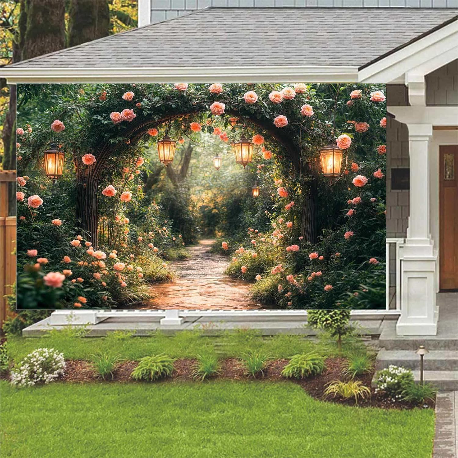 Spring Enchanted Garden Backdrop Fairy Magic Forest Party Decorations Banner Floral Wonderland Photography Background Wedding Party Decorations Fabric Decor Photo Booth Studio Props 9X6