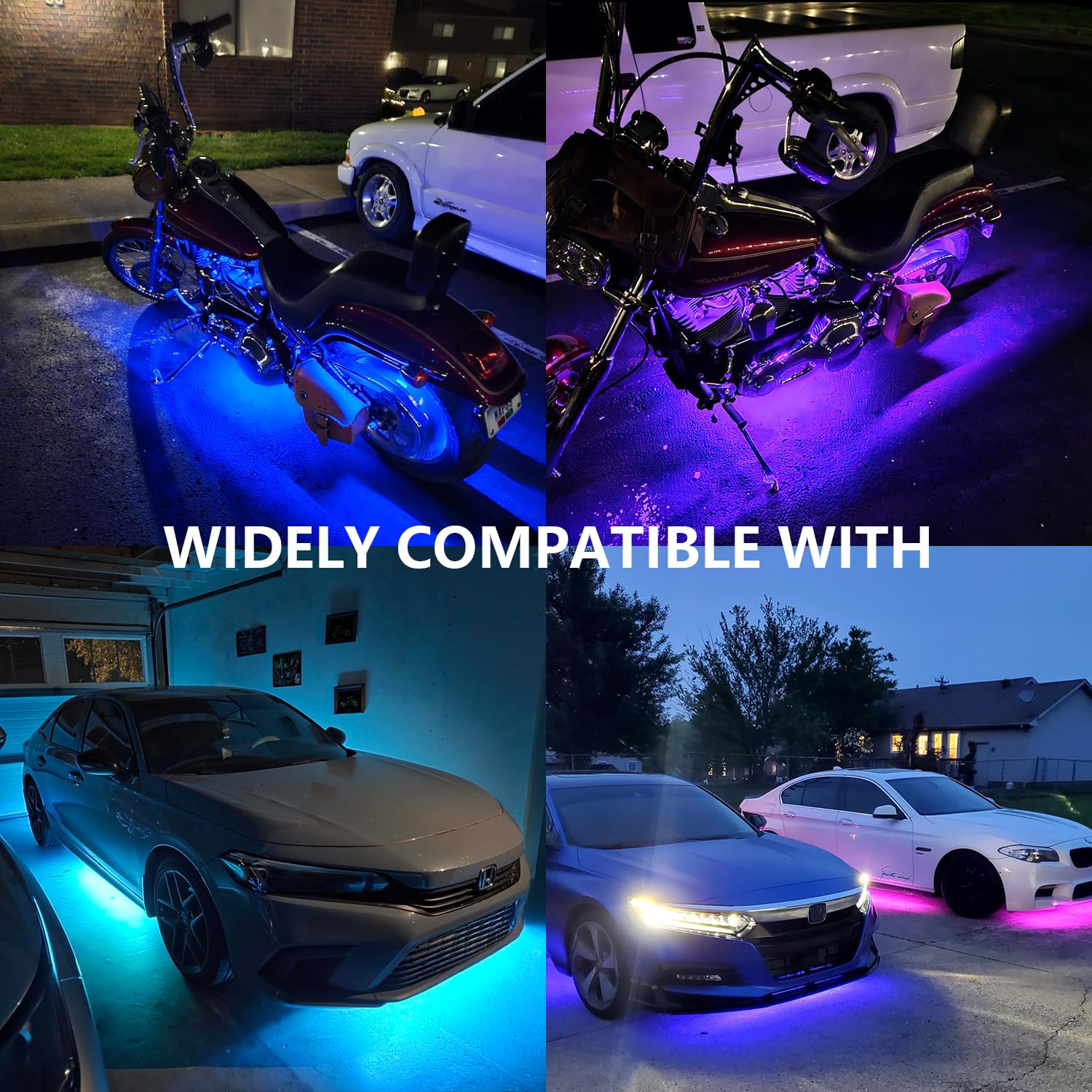 4 Pcs 60 Inch 4 Pin Extension Cord Cable for RGB Motorcycle Light, Wire for Truck Rock LED Kit, Cable for NEON Accent Underglow