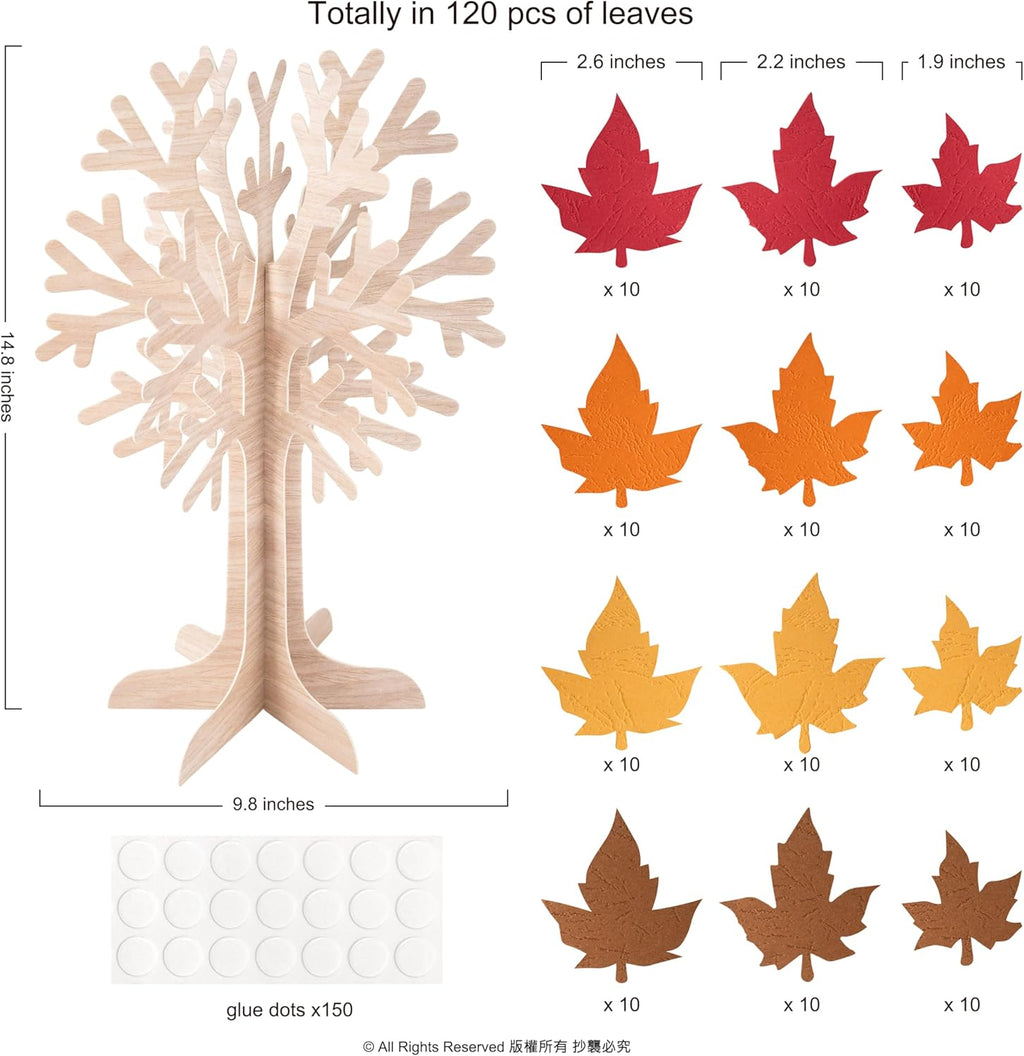 Cheerland Tree of Life Centerpiece 3D Table Decor Autumn Fall Thankful Tree for Thanksgiving Harvest Rustic Woodland Party Supplies Yellow, Orange, Red Leaves Décor Arrangements Displays