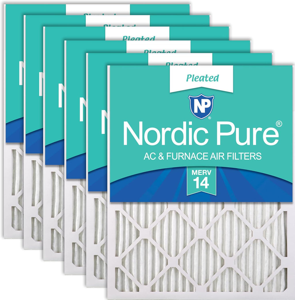 Nordic Pure 20x25x1 (19 1/2 x 24 1/2 x 3/4) Pleated MERV 14 Air Filters 6 Pack