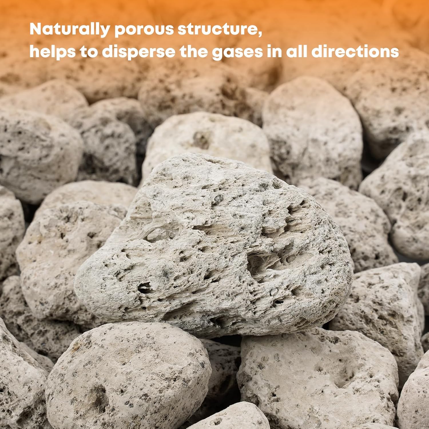 Stanbroil Light Weight White Lava Rock Granules - Natural Volcanic Rocks Decorative Landscaping Stones for Outland Living Bond Portable Fire Pit, Gas Log Set and Fireplace - 5 Pounds (2.7" - 4.7")