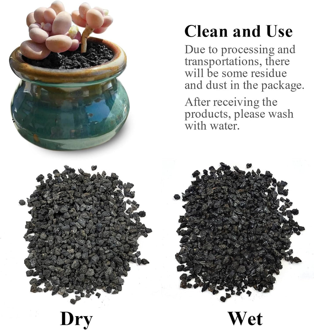 5 lbs Black Lava Rocks for Plants,1/4 Inch Crush Volcanic Rock Pumice Soil Additive for Succulent Aquarium Cactus Bonsai Fire Pits and Garden Landscaping