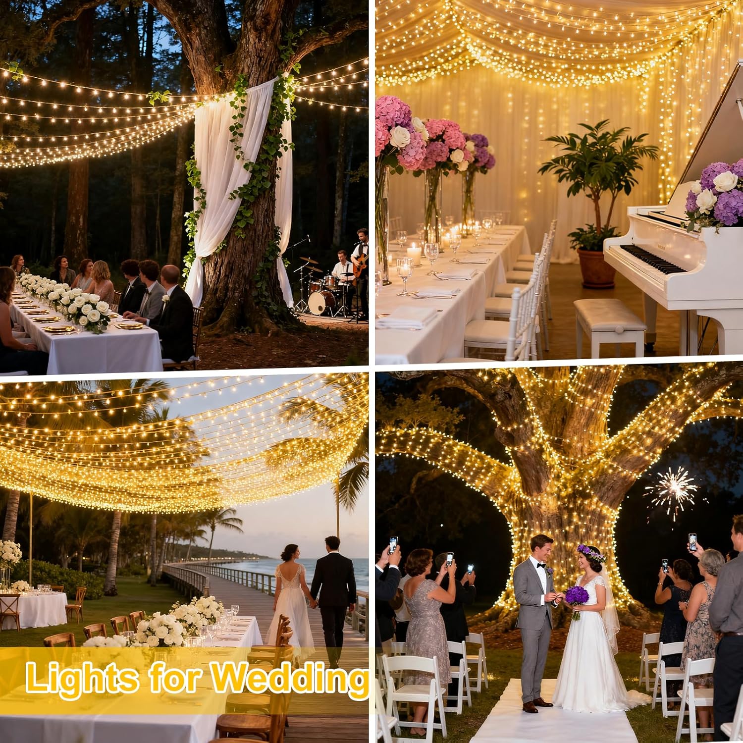 30.68FT 752 LED Christmas Outdoor Fairy Lights Plug in, Always-On Waterproof, Soft Copper Wire for Railing, Vine, Wedding Garland Indoor & Outdoor Party Decor