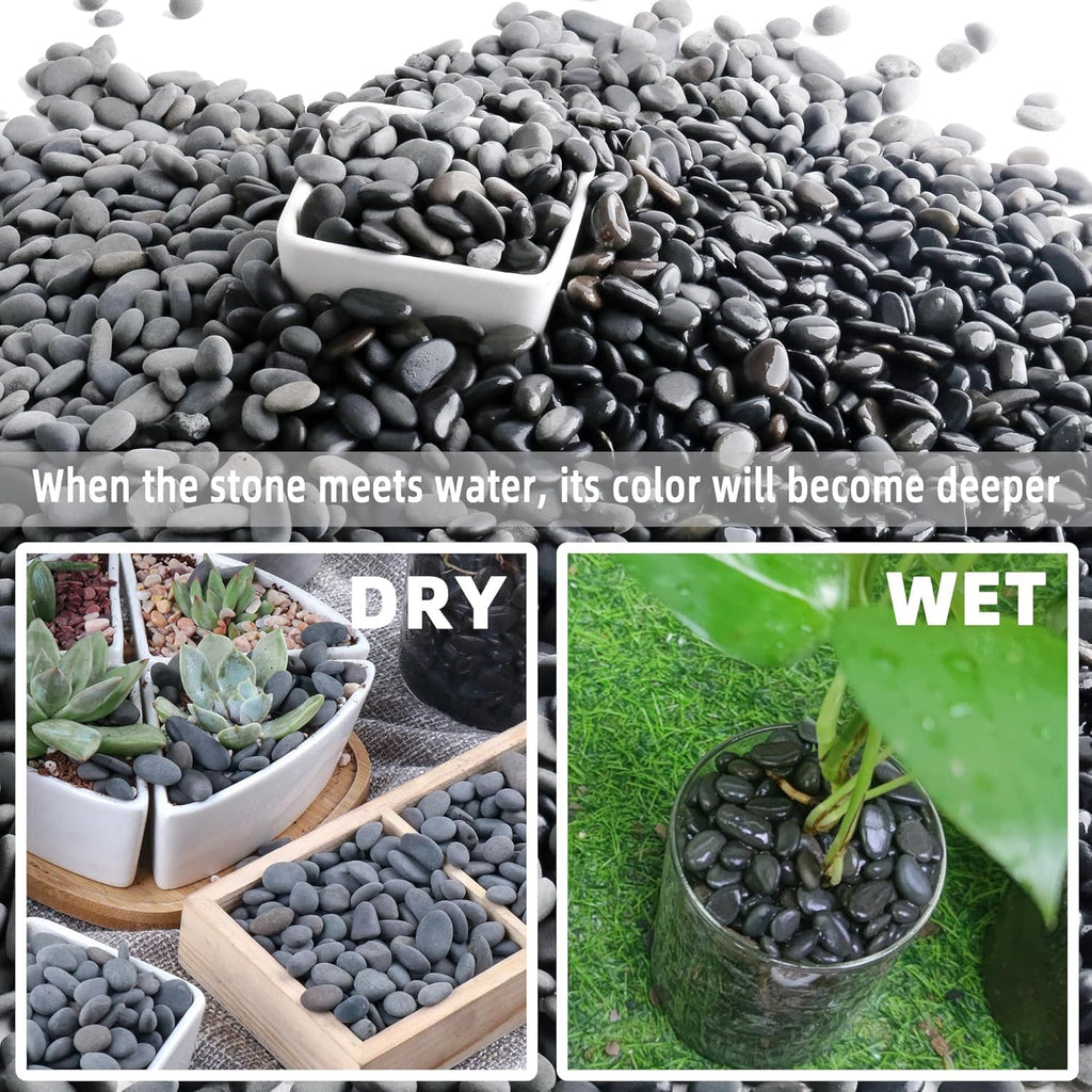 45lb River Rocks Pebbles for Plants & Succulents, Decorative Outdoor Landscaping Garden Rocks, Natural Small Mexican Beach Pebbles Aquarium Rocks Gravel for Fish Tanks Vase Yard Decor