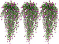 RECUTMS Artificial Fake Hanging Eucalyptus Plants Vine Hanging Plant Outdoor UV Resistant Plastic Plants Artificial Greenery for Bedroom Wall Decor Wedding Party Room Aesthetic Stuff(Fuchsia)