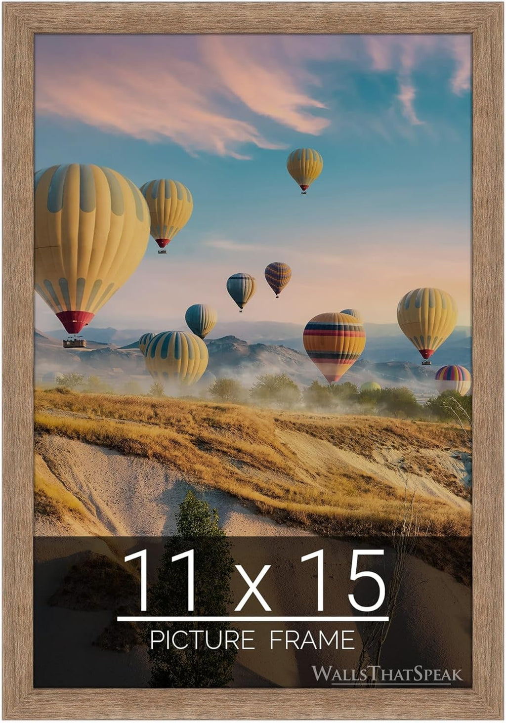 wallsthatspeak 11x15 Brown Barnwood Picture Frame for Puzzles Posters Photos or Artwork