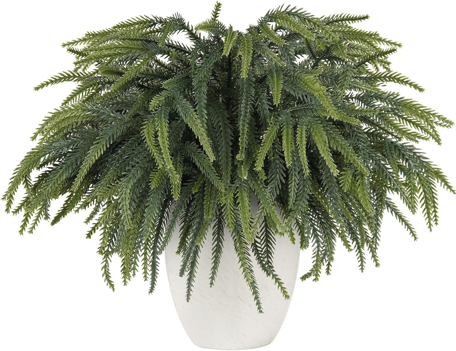 HOHOTIME 30 Pcs Norfolk Pine Stems, Christmas Greenery Branches for Vase, Artificial Pine Picks, Fake Pine Decoration, Faux Sprigs for Garland Wreath Tree Home DIY Xmas Decor