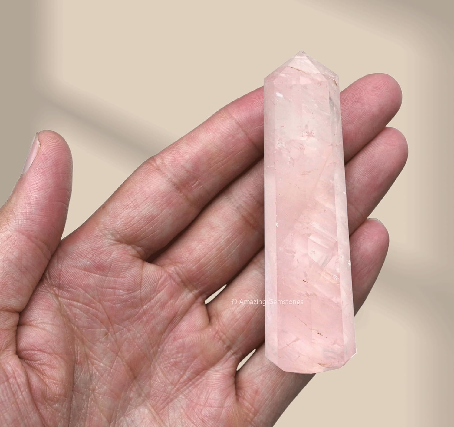 Amazing Gemstone Star Rose Quartz Crystal Towers - Natural Healing Crystal Point Obelisk for Reiki Healing and Crystal Grid (2" to 3" Inch)