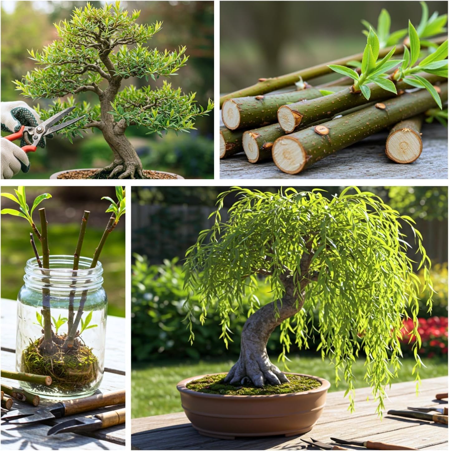 Eversong Weeping Willow Bonsai Tree Cutting to Grow - Thick Trunk Cutting, Fast Growing- Great Gift