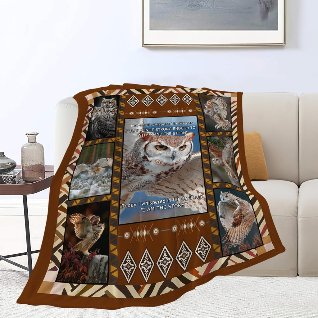 Owl Throw Blanket Owl Stuff Gifts for Kids Girls Boys Adults Women Men Soft Cozy Warm Plush Fluffy Fuzzy Fleece Blanket Decor 50''X60''