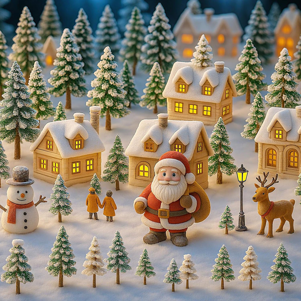 Skylety 35 Pieces Model Trees 1.2-6.3 Inch Mixed Miniature Trees Diorama Supplies Fake Plants Train Scenery Landscape Christmas Village Architecture DIY Crafts(Dark Green, Green, White,Snowy Cedar)