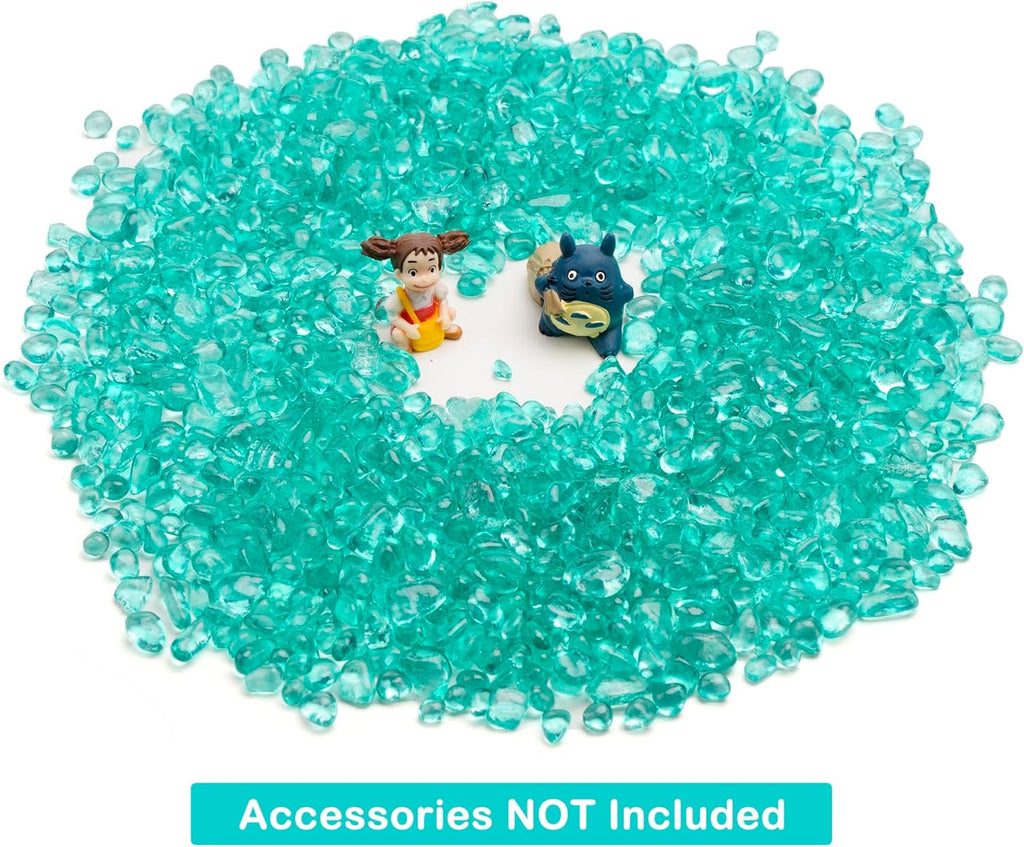 Glass Stones, 1Lb/460g Irregular Sea Glass Dercorative Rocks Non-Toxic Artificial Crystal Pebbles for Aquarium Decoration/Vase Filler/Table Scatter/Handcraft/Jewelry Making/Gems Display, Light Green