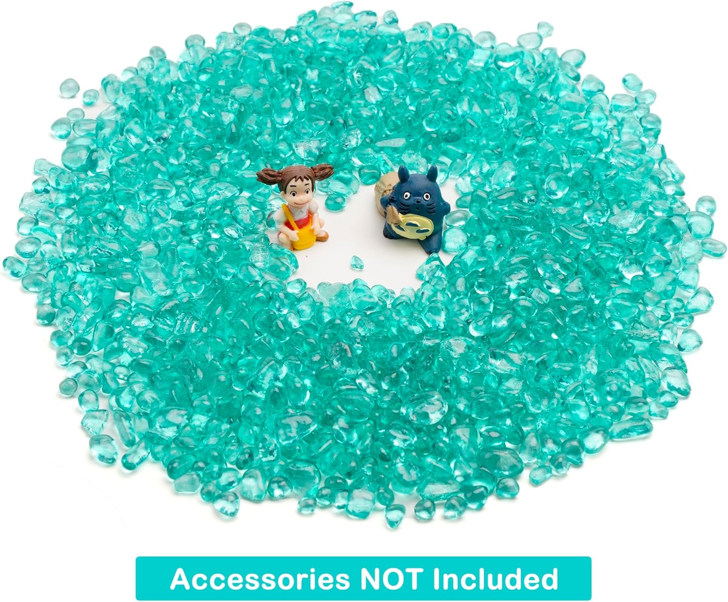Glass Stones, 1Lb/460g Irregular Sea Glass Dercorative Rocks Non-Toxic Artificial Crystal Pebbles for Aquarium Decoration/Vase Filler/Table Scatter/Handcraft/Jewelry Making/Gems Display, Light Green