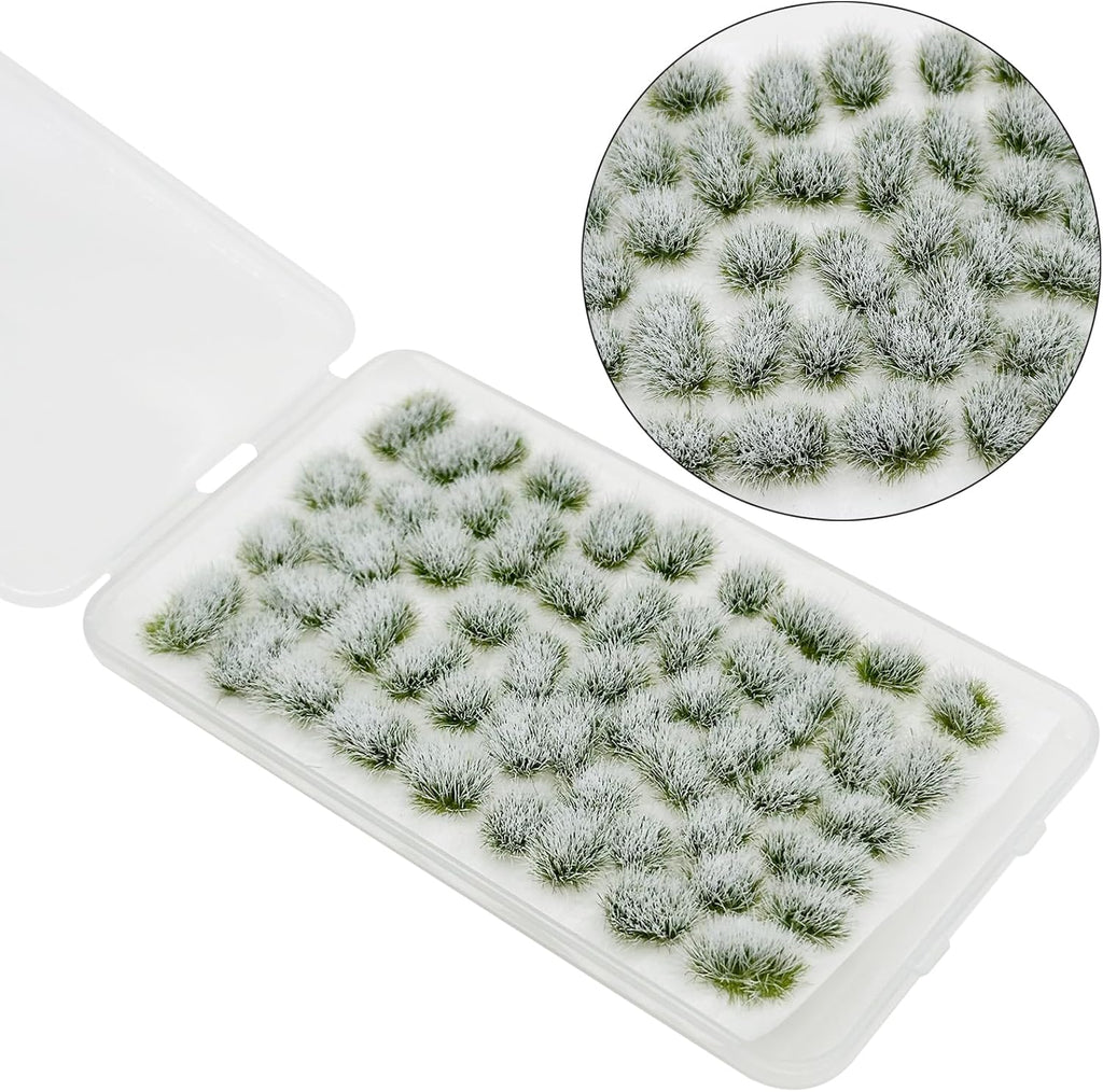 Woohome 78 PCS White Nylon Grass Tufts Model Scenery Kit for DIY Railway, Fairy Garden, Diorama