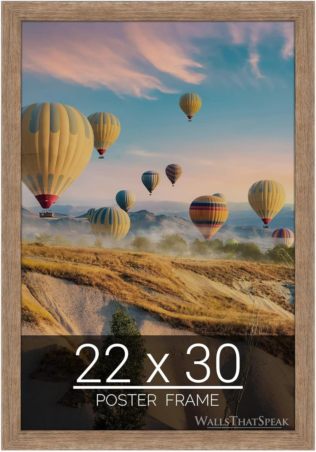 wallsthatspeak 22x30 Brown Barnwood Picture Frame for Puzzles Posters Photos or Artwork