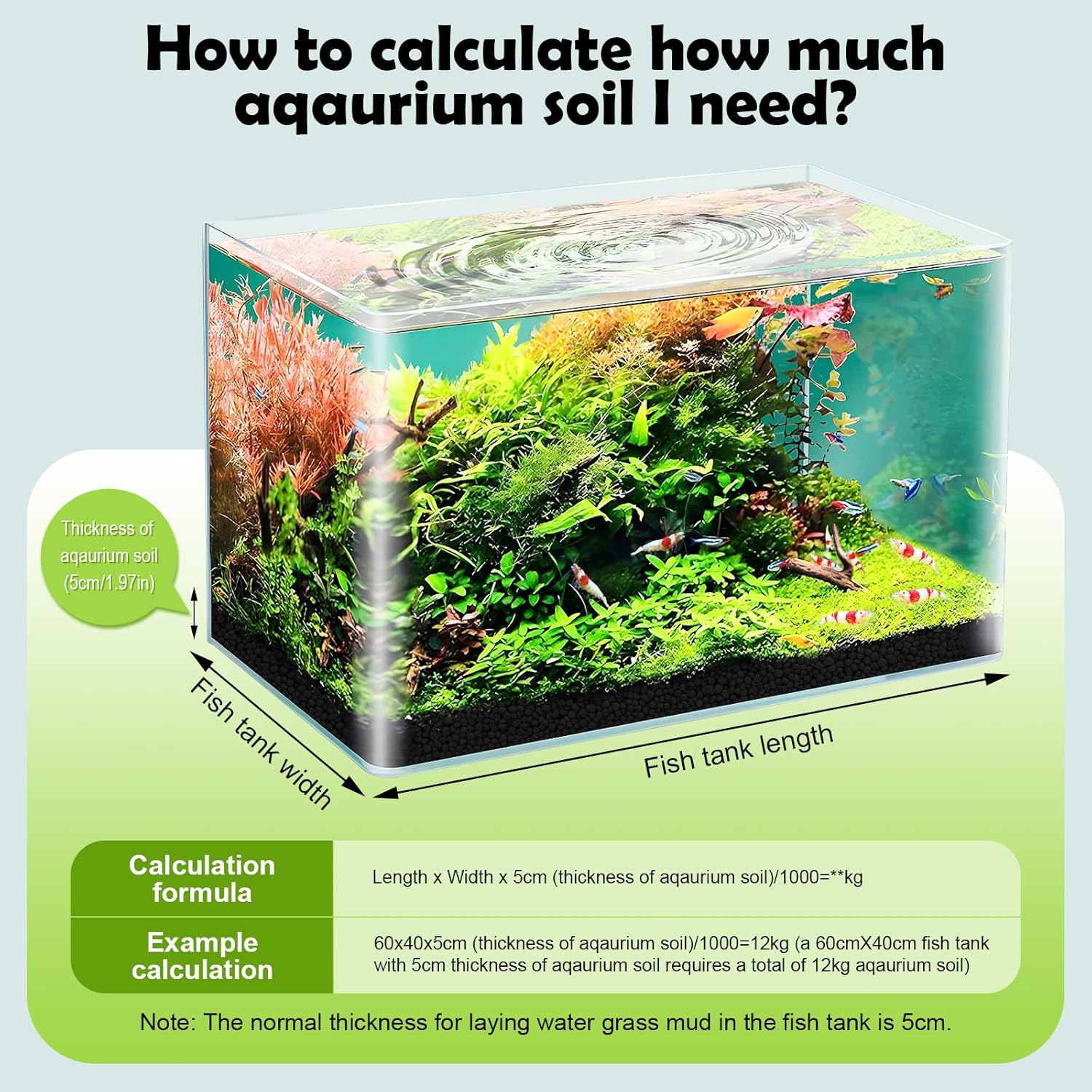 6.6Ib Shrimp Soil Water Grass Mud for Aquarium Fish Tank Aquascaping - Aquarium Substrate Soil for Shrimp Breeding and Plant Growth, No Washing Needed