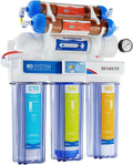 Max Water 6 Stage Aquarium System/RO Water Filtration System with Deionization Filter RO Water Purifier 100 GPD Hydroponics RODI System (Clear Housing System with TDS Meter)