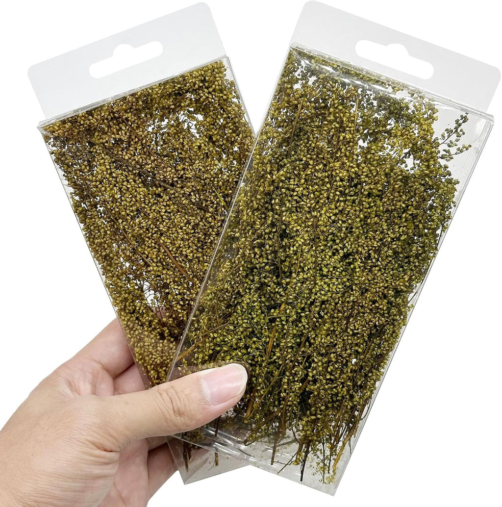 Woohome Static Grass Tuft Long Shrub Vegetation Groups Miniature Shrubs Model Bushes for DIY Model Train Landscape Railroad Scenery, Yellow-Green