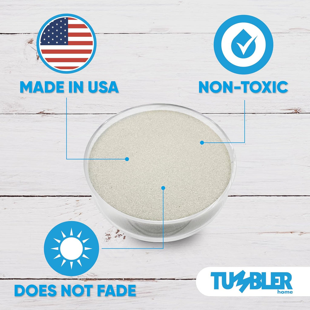 Tumbler Home Real Beach Sand from Florida - 2 Pounds of Fine Decorative Sand for Crafts, Vases, Décor, Weddings, Terrarium, Aquariums, Crafting or Resin Art. Soft & Natural. Made in USA. 2lbs (White)