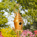 Copper Colored Fancy Design Birdhouse Garden Stakes (Cylindrical with Cone Roof)