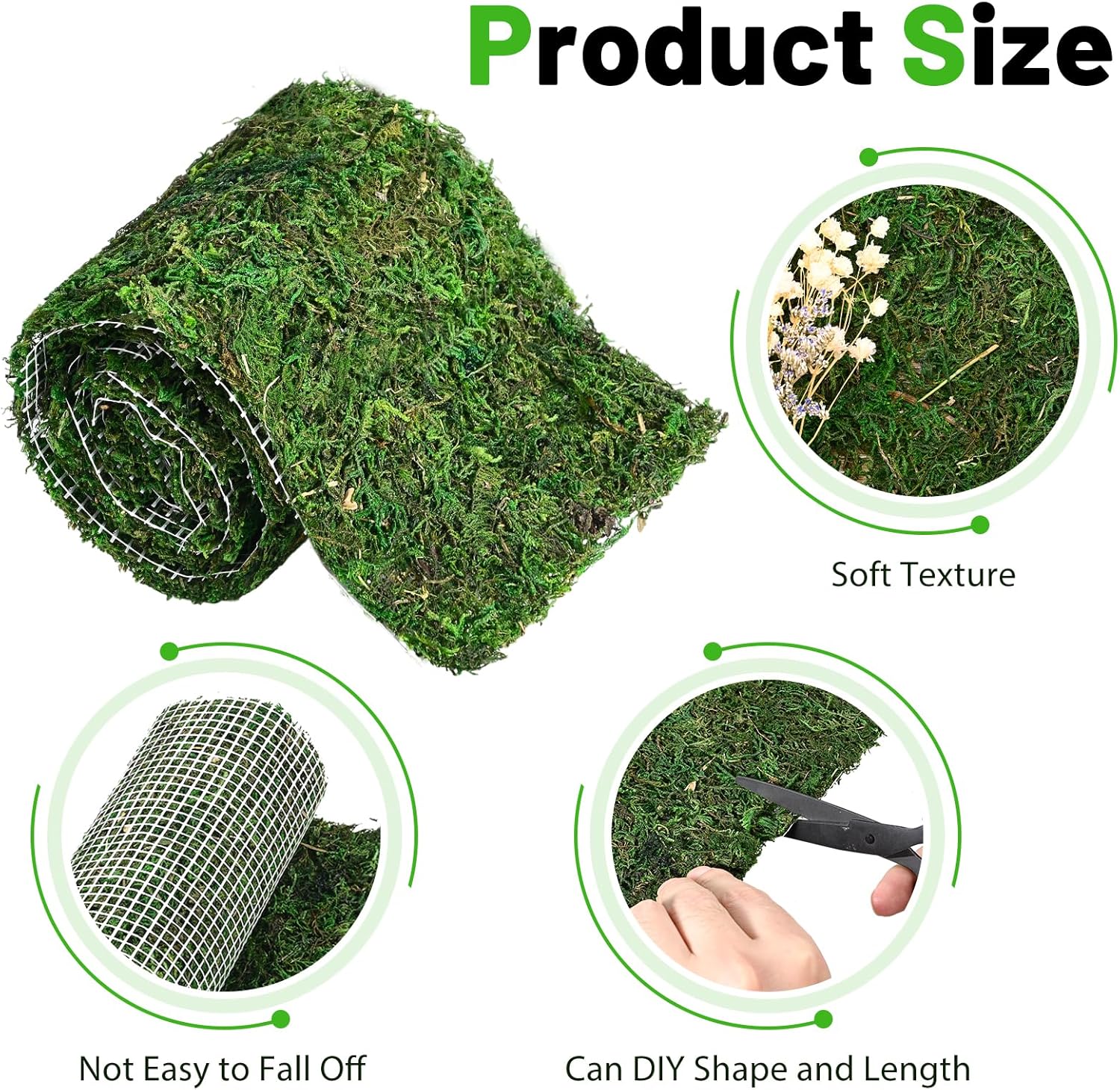 71" x 16" Dried Moss Table Runner Moss Sheet Roll for Crafts Preserved Moss Mat for Table Decoration Green Moss for Fairy Wedding Party Woodland Garden Decor