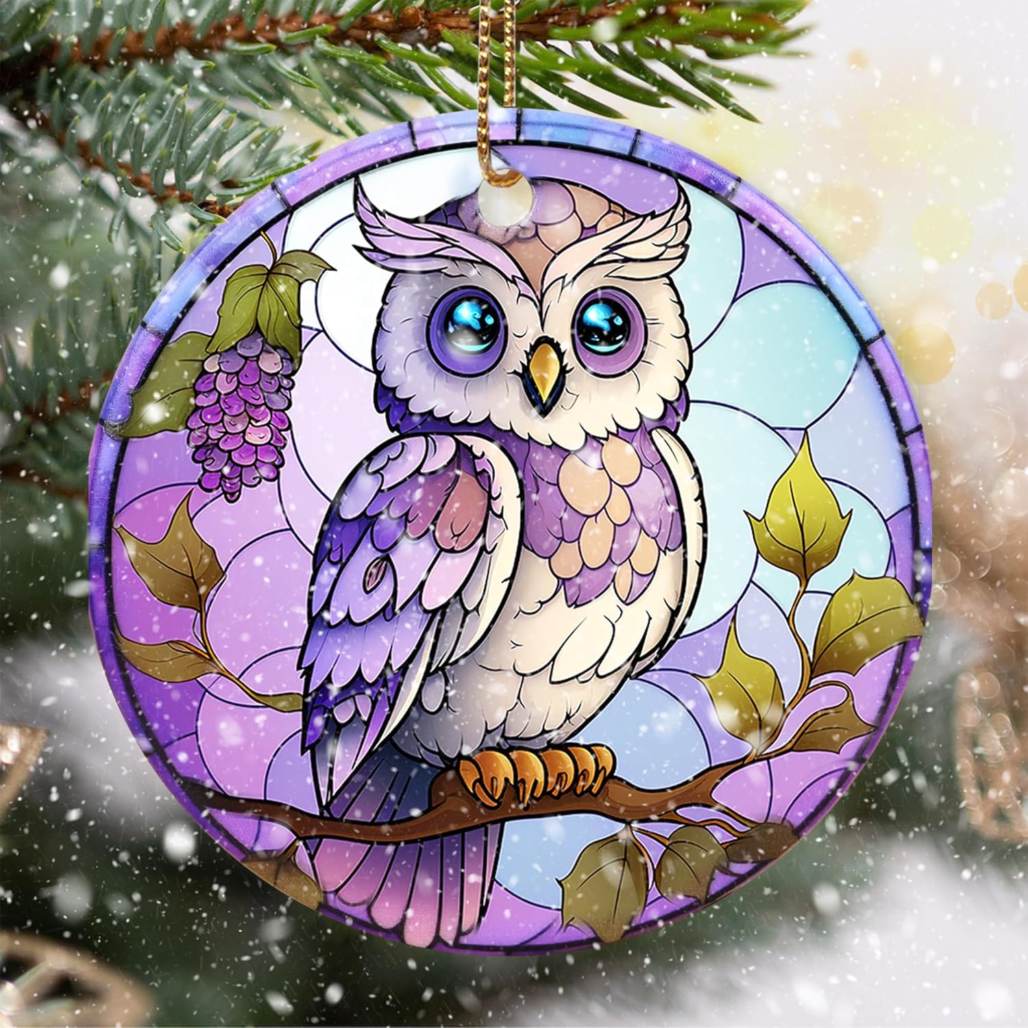 Touber Christmas Ornament, Owl Christmas Ornaments for Tree, Christmas Tree Decor, Holiday Ornament