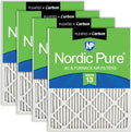 Nordic Pure 20x25x1 (Actual Size: 19 1/2 x 24 1/2 x 3/4) Pleated Air Filters MERV 13 Plus Carbon 4 Pack