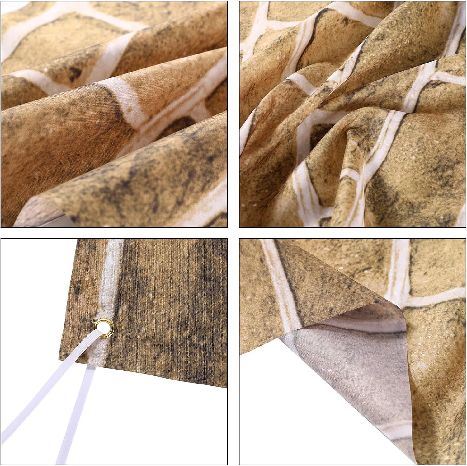 VitalCozy 10 x 8 ft Christmas Brick Wall Backdrop for Photoshoot Polyester Fabric Brick Backdrop Background for Fireplace Home Decoration Newborn Birthday Party (Brown)