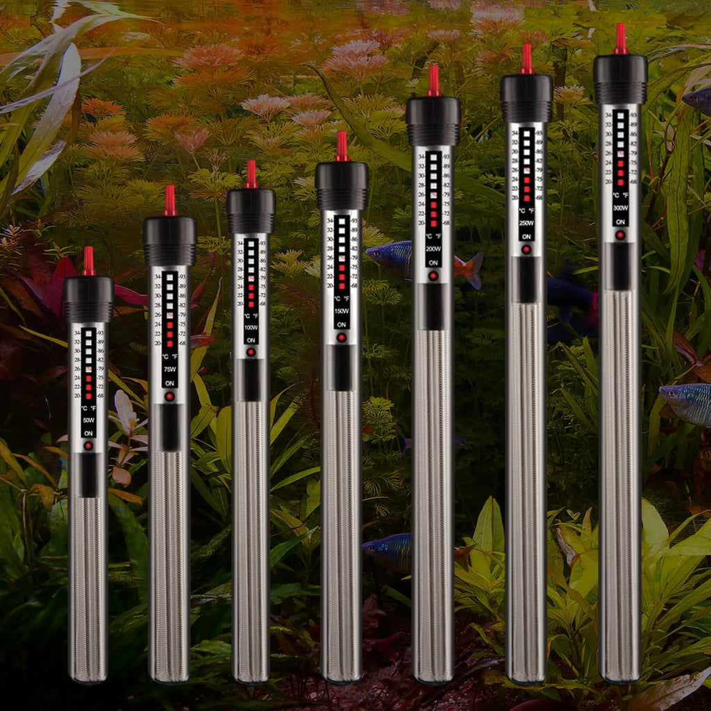 Aquatop 75W Aquarium Submersible Glass Heater – Fully Submersible for Fish Tanks Up to 20 Gallons, 68-93F Adjustable Temperature Range, Fresh & Saltwater Use, Aquarium Heaters, GH-75