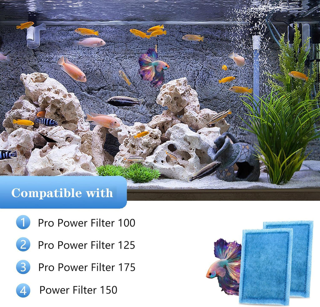 8 Pack Aquarium Filter Cartridge Rite-Size B Filter Cartridges Compatible with PRO Power Filters 100/125/175 Power Filter 150