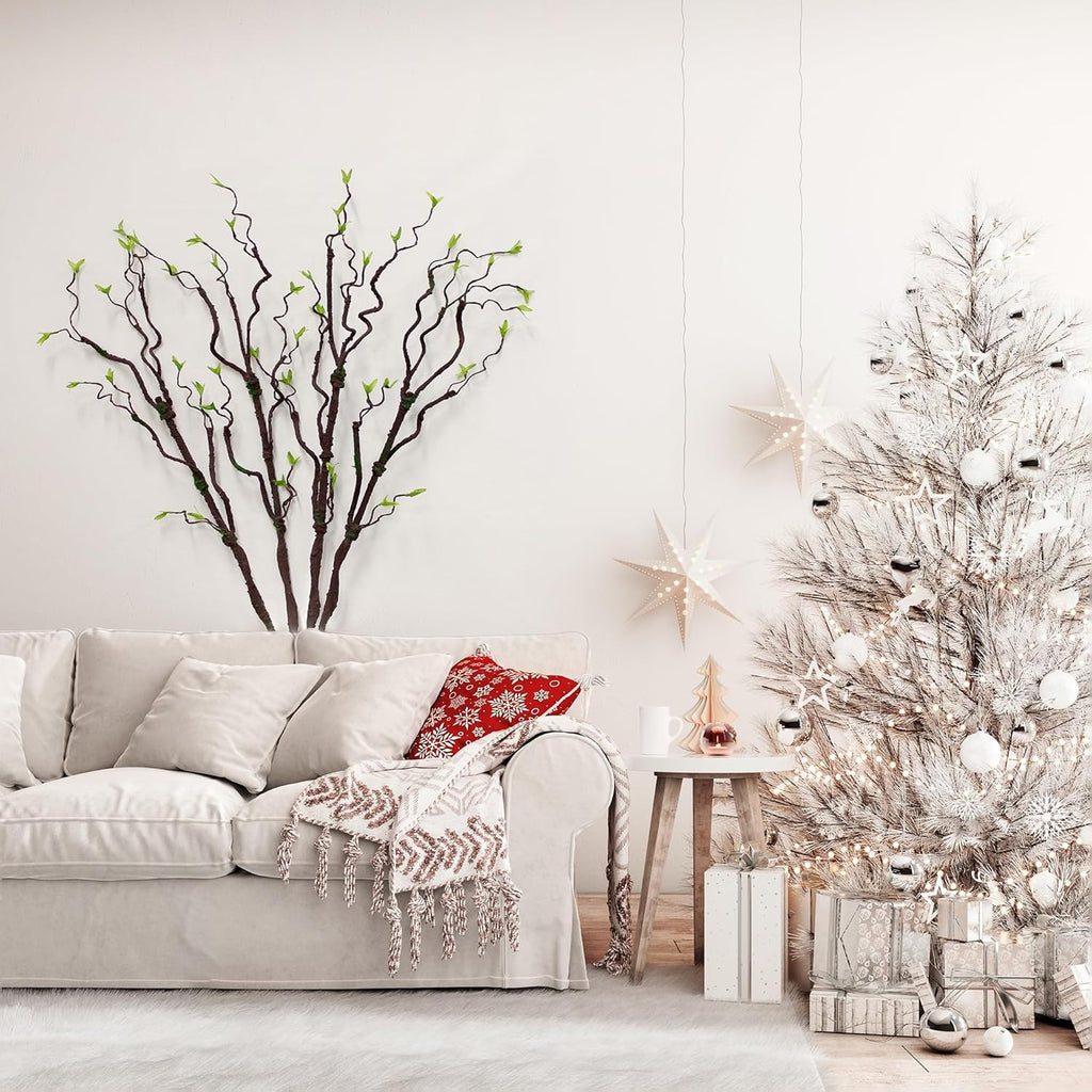 4pcs-40 inch Green Leaf Moss Simulated Artificial Tree Vine is Suitable for Home Decor Outdoor Wedding Commercial Halloween Christmas and Other Scene Decorations