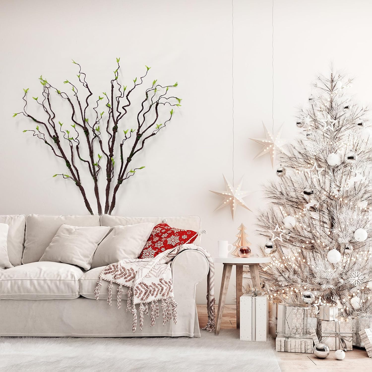 4pcs-40 inch Green Leaf Moss Simulated Artificial Tree Vine is Suitable for Home Decor Outdoor Wedding Commercial Halloween Christmas and Other Scene Decorations