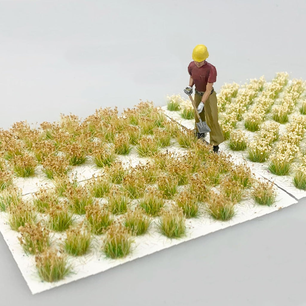 Woohome Static Grass Tufts Model - Brown Bushy Tufts Flower Cluster Vegetation Groups for Train Landscape Railway Modeling