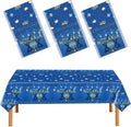 3Pcs Hanukkah Tablecloth Rectangle Plastic Jewish Chanukah Party Table Cover Hanukkah Theme Decorations for Jewish Festival Holiday Party Supplies 54x108 inch