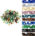 Onlyfire 10 Pounds Blended Reflective Fire Glass for Fire Pit Fireplace and Landscaping, 1/4 Inch Mixed Colored High Luster Fireglass Rocks for Outdoor ＆ Indoor Use - Gold+Light Green+Copper