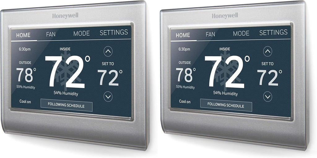 Honeywell Home RTH9585WF1004 Wi-Fi Smart Color Thermostat, 7 Day Programmable, Touch Screen, Energy Star, Alexa Ready, Gray (Pack of 2)