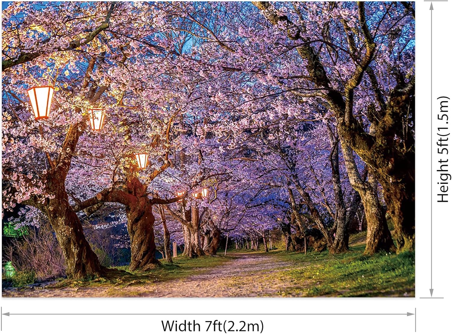 AOFOTO Pink Cherry Blossom Forest Photo Backdrop Spring Outdoor Parks Flower Photography Background Wedding Bridal Shower Reception Decor Banner Adults Kids Portrait Studio Photo Props 7x5ft