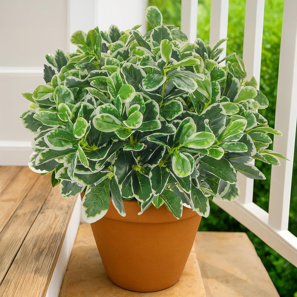 GTIDEA Faux Plants Outdoor Artificial Greenery 6Pcs Faux Greenery for Planters Fake Bushes Shrubs for Window Box Indoor Outside Garden Front Patio Yard Porch Décor