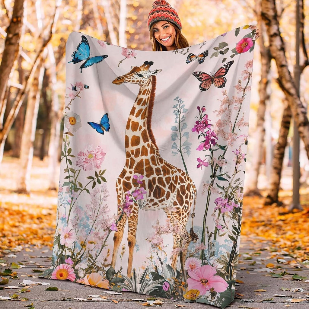 Giraffe Throw Blanket Giraffe Stuff Gifts for Kids Girls Boys Adults Women Man Soft Cozy Warm Plush Fluffy Fuzzy Fleece Blanket Decor 40''X50''