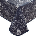 Walrus Heavy Duty Vinyl Tablecloth with Flannel Backing Waterproof Oil-Proof Plastic Table Cloth Stain-Resistant Wipeable Rectangle or Square Table Cover for Indoor and Outdoor (Blue Leaf,60x84 Inch)