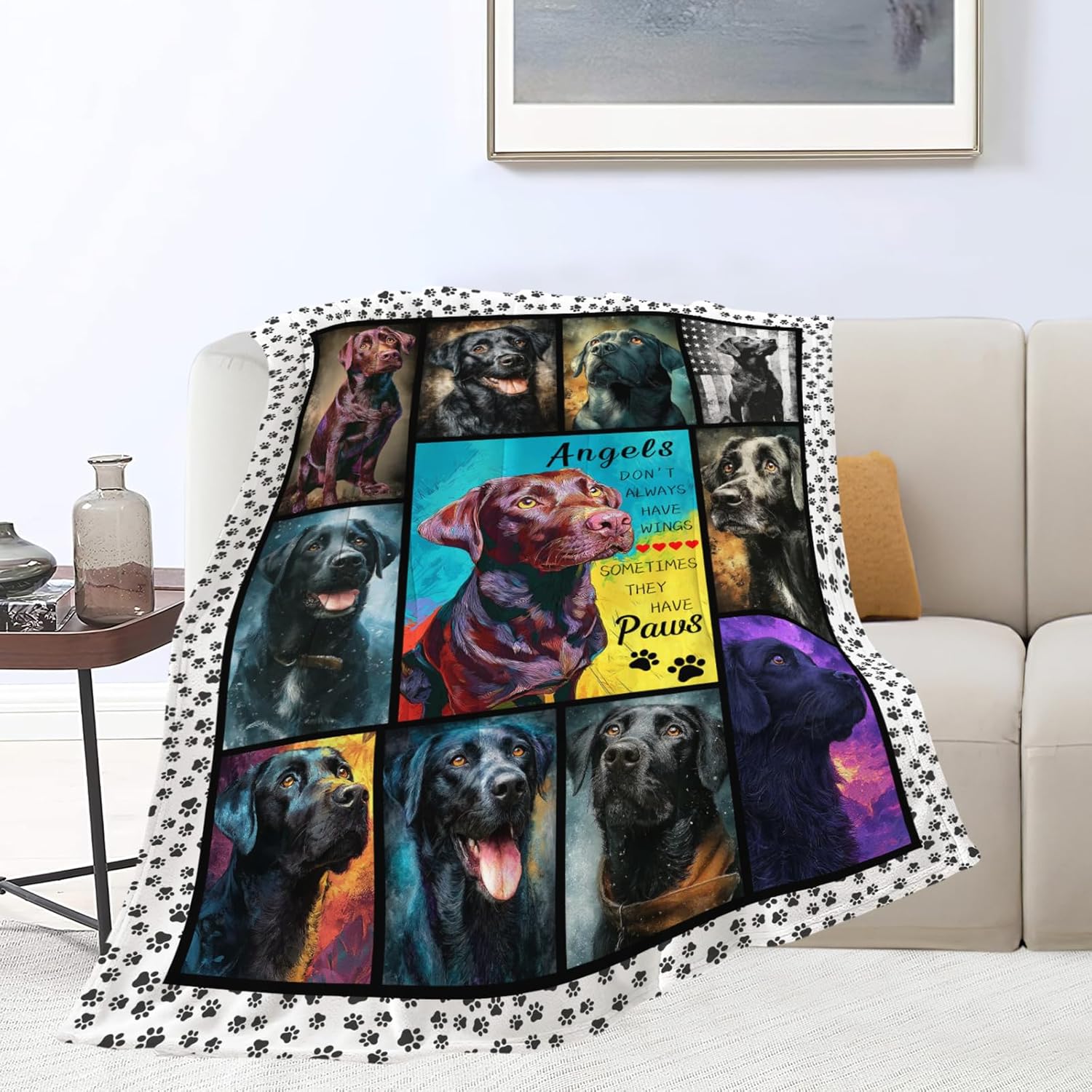 Labrador Throw Blanket Labrador Puppy Stuff Gifts for Dog Lover Kids Girls Boys Adults Women Men Soft Cozy Warm Plush Fluffy Fuzzy Fleece Blanket 50''X60''